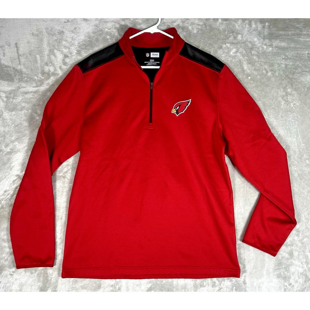 NFL Team Apparel pullover ARIZONA CARDINALS Mens SZ L red 1/4 zip fleece *pic